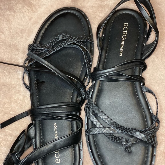 BCBGeneration Black Gladiator Sandals - Picture 2 of 2